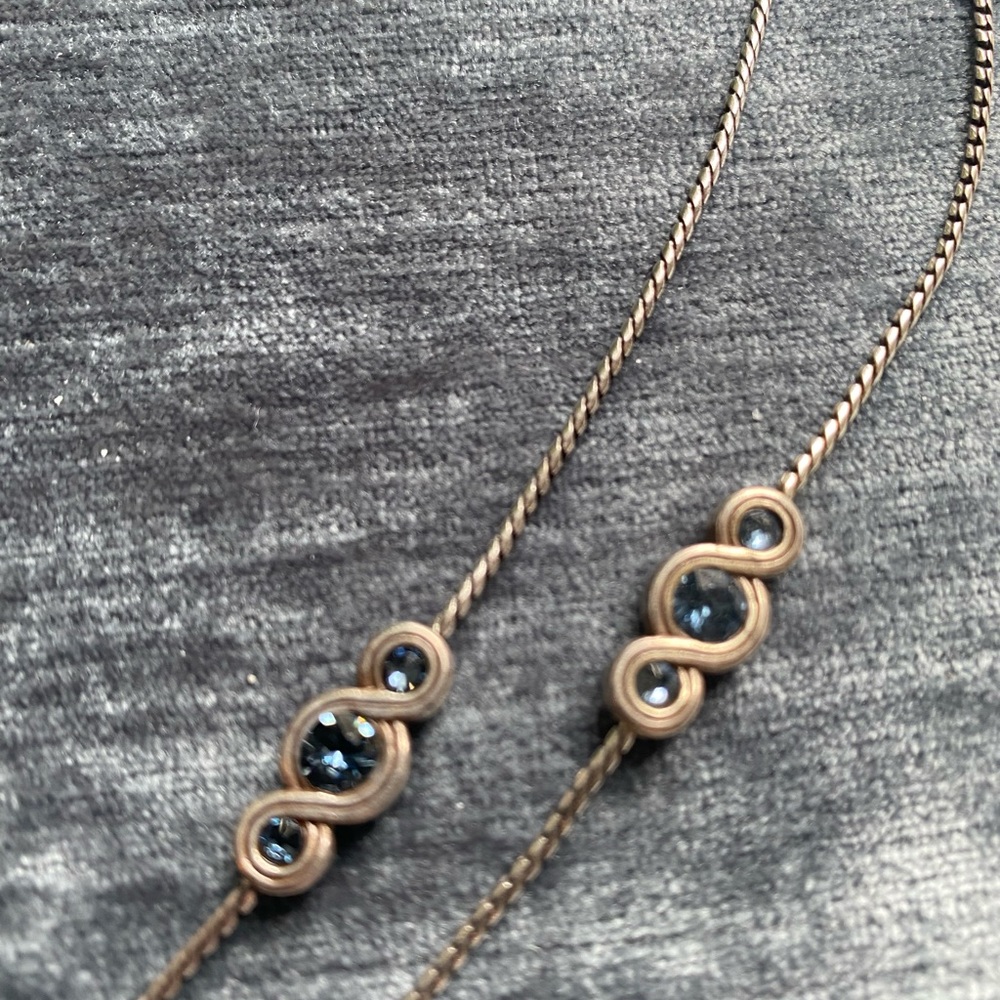 Brighton long layering necklace with blue stones